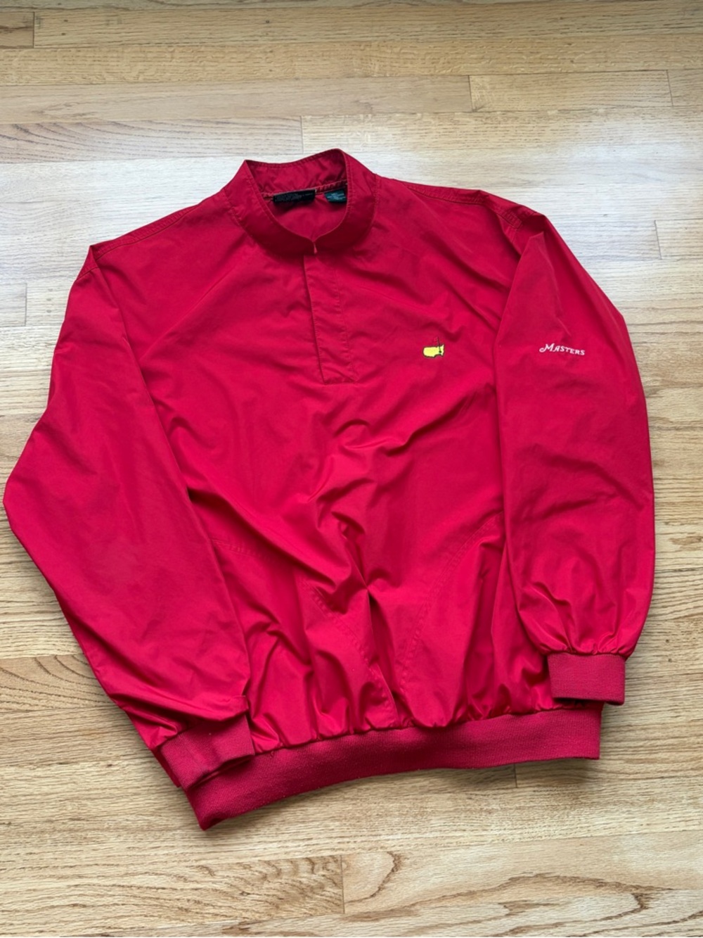Masters Collection Windbreaker Mens XL Red Long Sleeve 1/4 Snap Pullover Golf - Picture 12 of 12